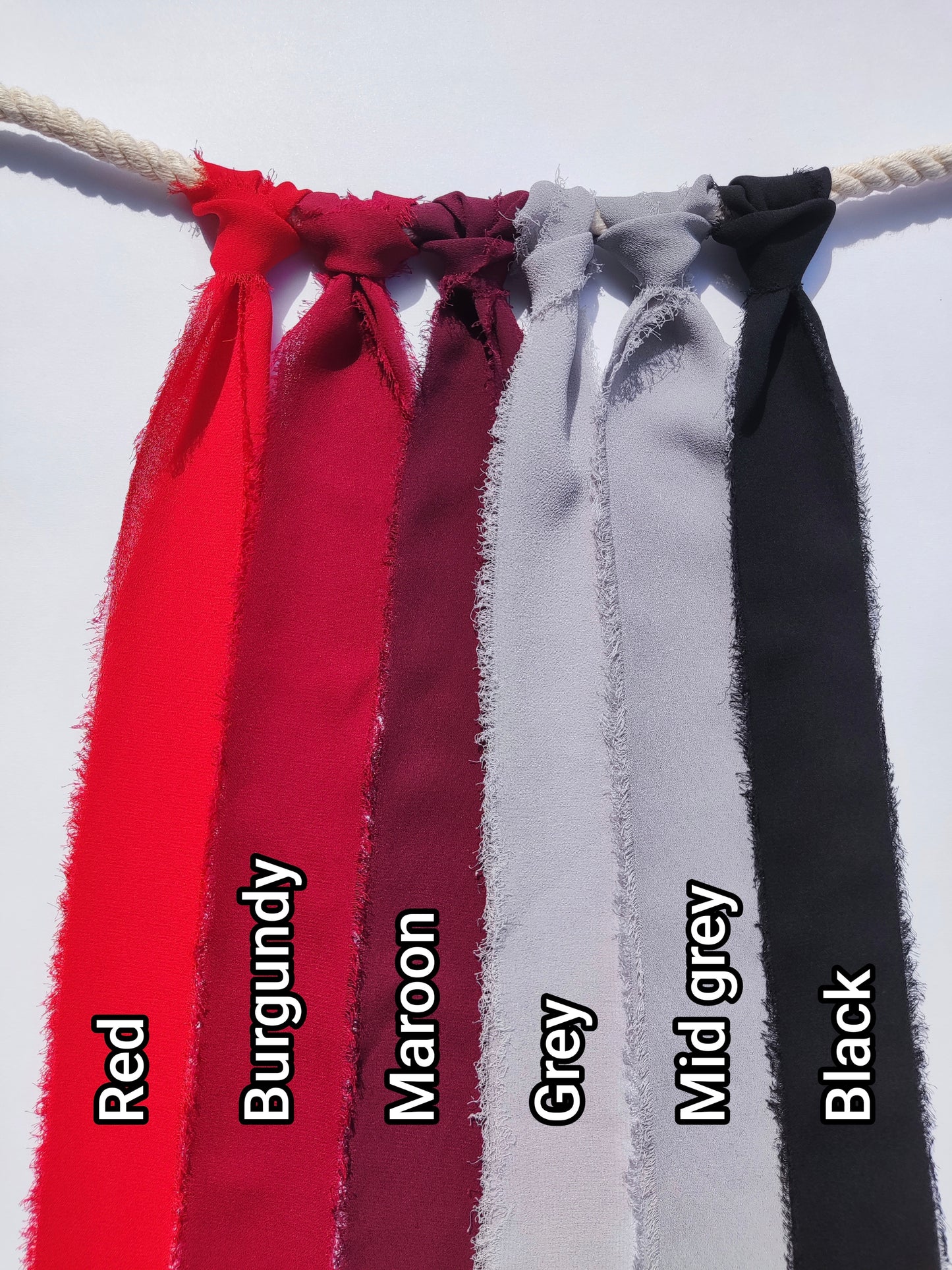 5m Luxury Hand torn Fraye Edge Chiffon Ribbon- 38mm width