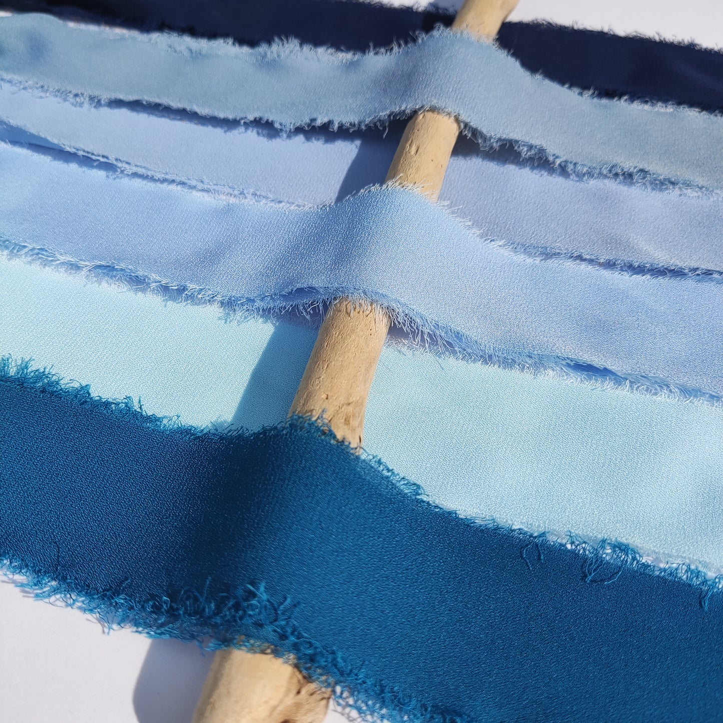 5m Luxury Hand torn Fraye Edge Chiffon Ribbon- 38mm width