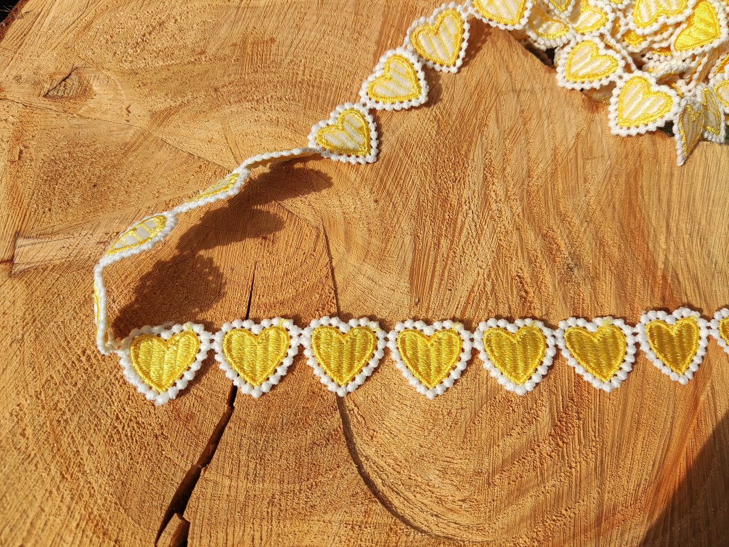 Embroidered Love Heart Lace Trim- 2cm width Colourful Ribbon Border- Per yard- DIY Clothing, Costume, Festival Dressmaking, Upholstery Decor
