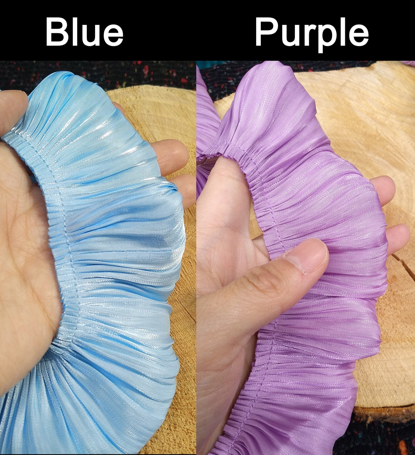 Pleated Puffy Chiffon Shimmery Trim-5cm wide Gathered border- Frilly Ruffle Edging- Per yard- Costume DIY, Doll Making, Sewing embellishment