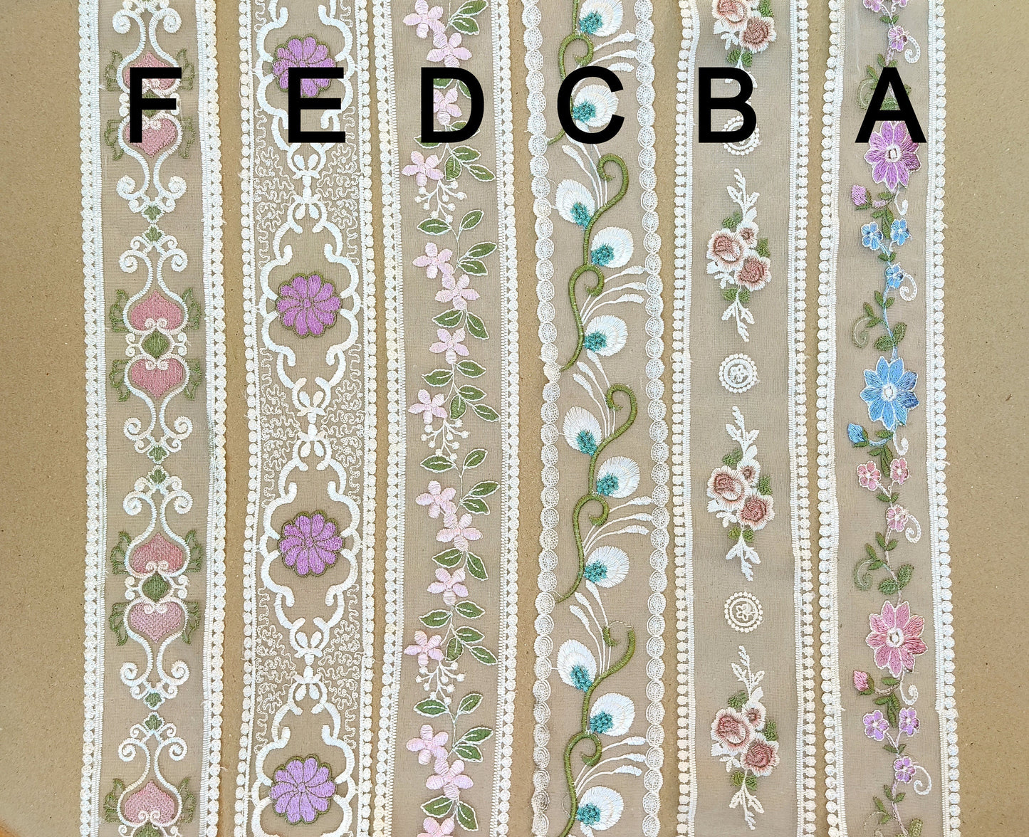 Embroidered Floral Sheer Ribbon Trim -9cm width Heart Net Mesh Border Edging -Per yard -DIY Clothing, Festival Costume, Crafts Decor