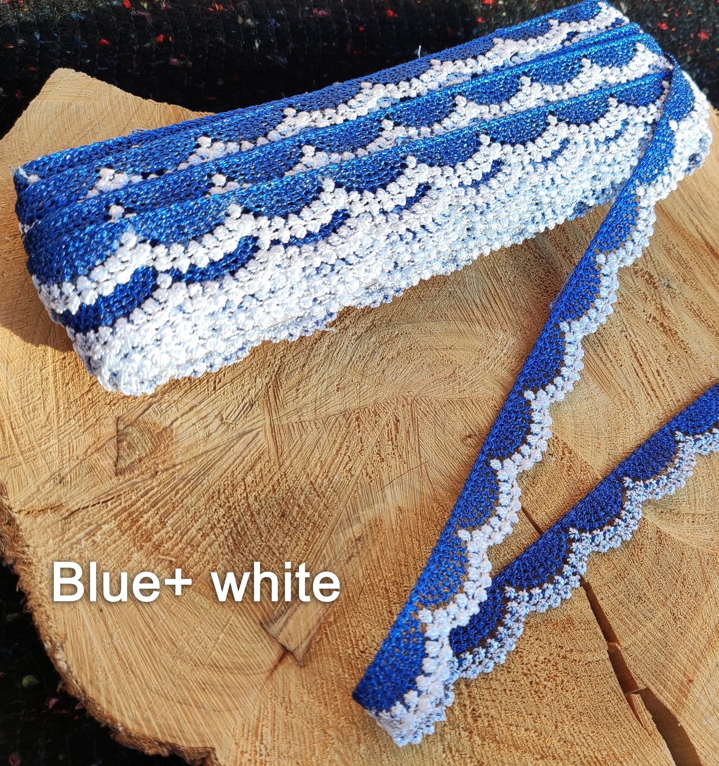 Two tone Seashell Wavy Trim- Per yard - 15mm Widths -DIY Sewing/Doll Clothes