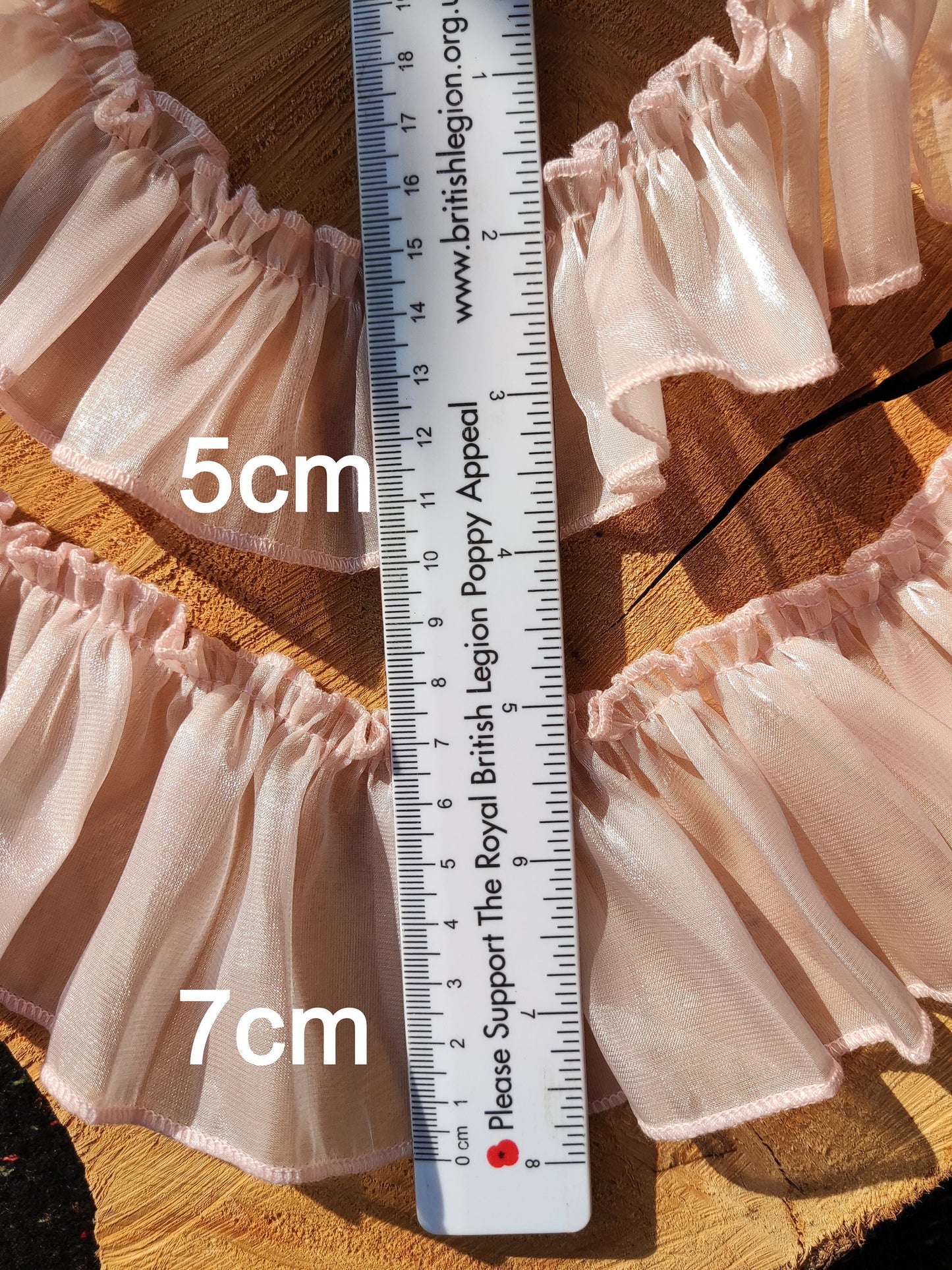 Water-shine High Gloss Ruffle Trim- Per yard - 5cm or 7cm Width- Doll Clothes Sewing Dress