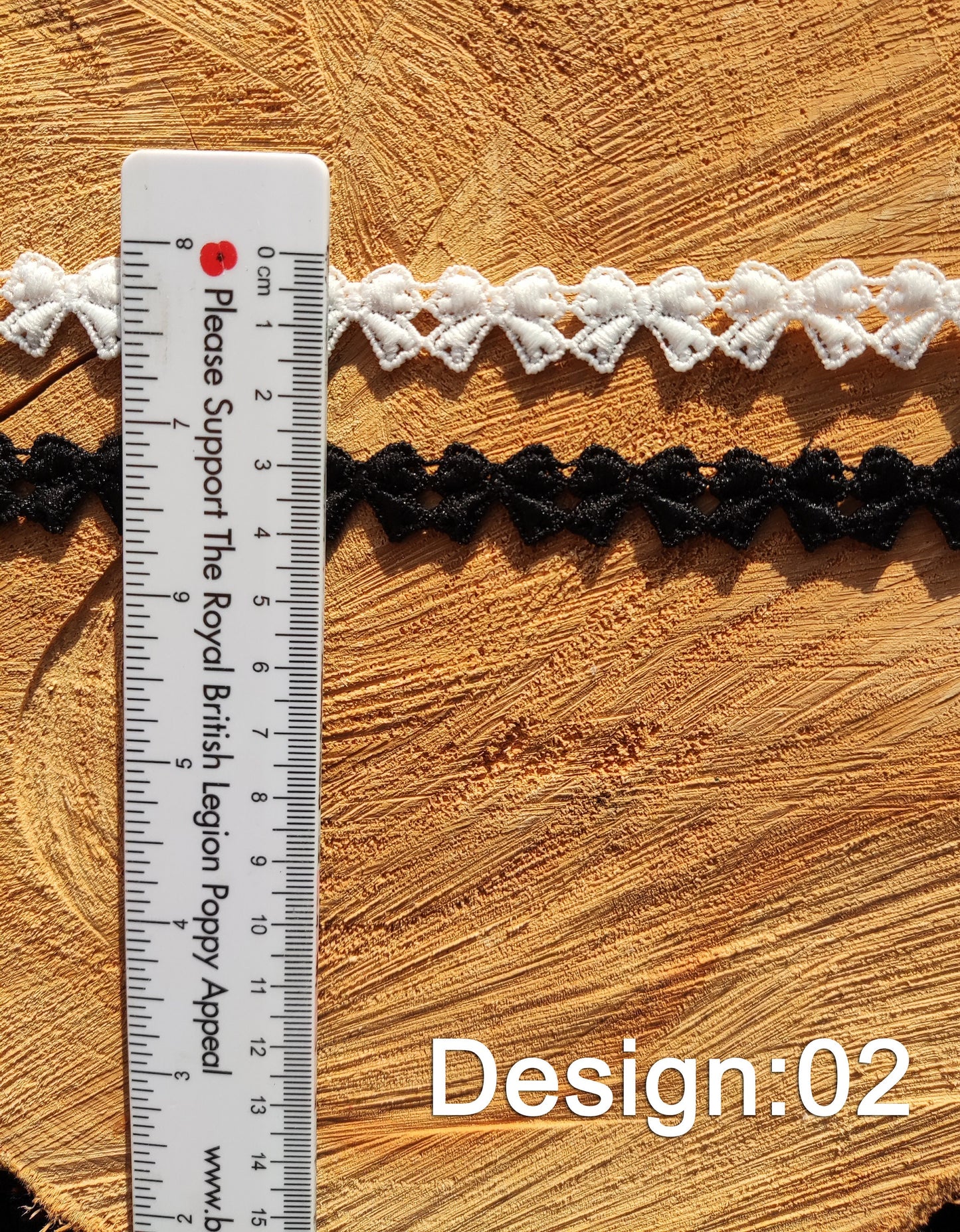Bow Pattern Lace trim- Per yard -For Sewing, Doll Making, Scrapbooking, Bridal DIY