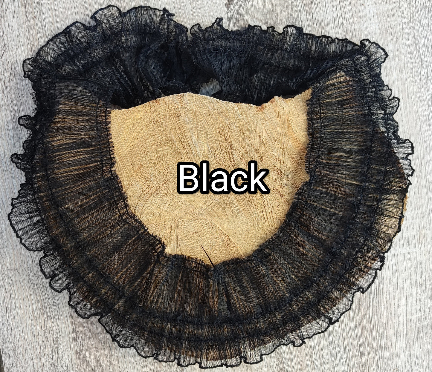 Wide Pleated Ruffle Trim with Layered Edge- 10cm Width Soft Layered Mesh Border Embellishment- For Doll making, Upholstery, scrunchie DIY