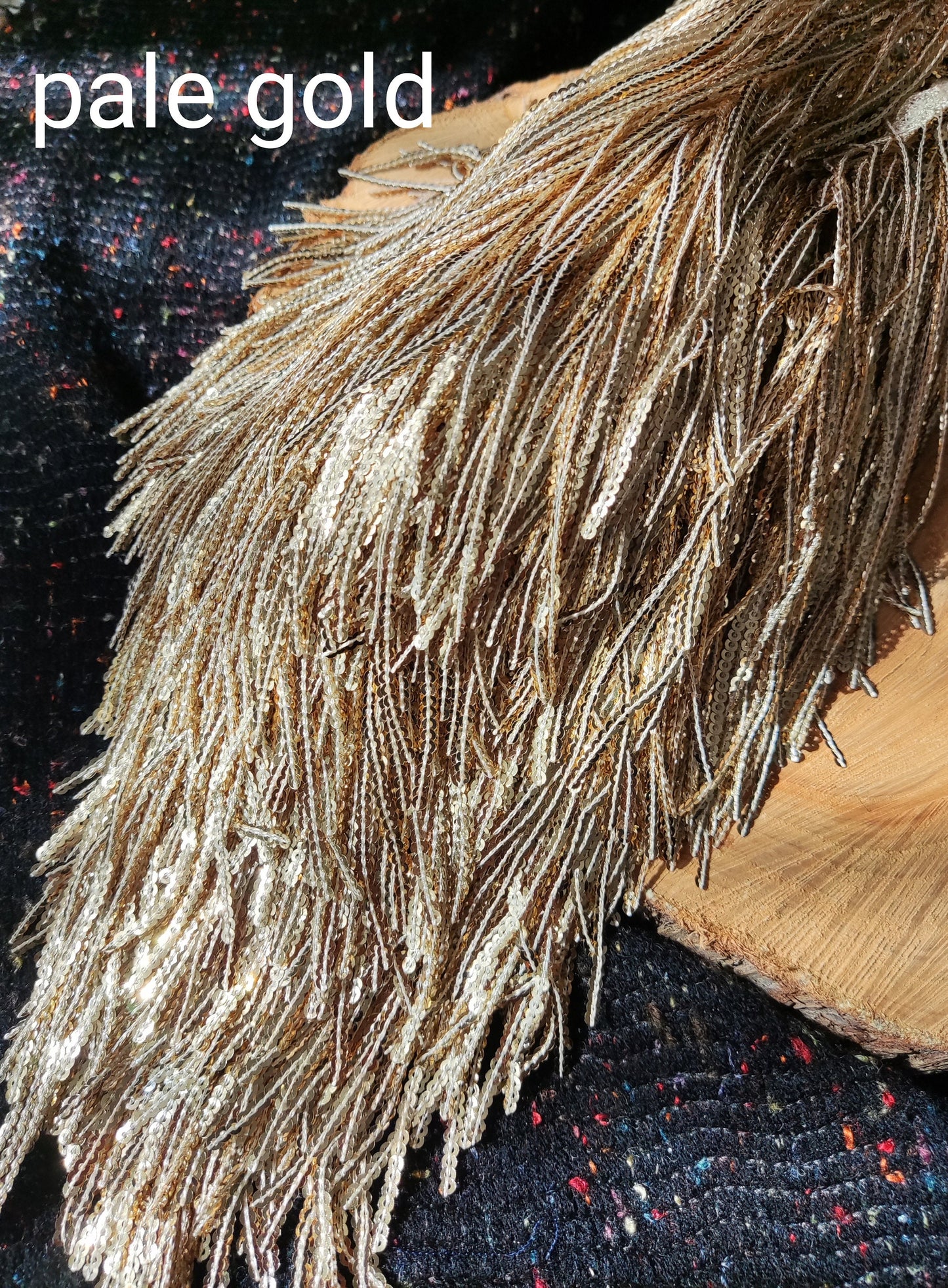 Long Sequin Tassel Fringe Trim -Per Yard -17cm Length