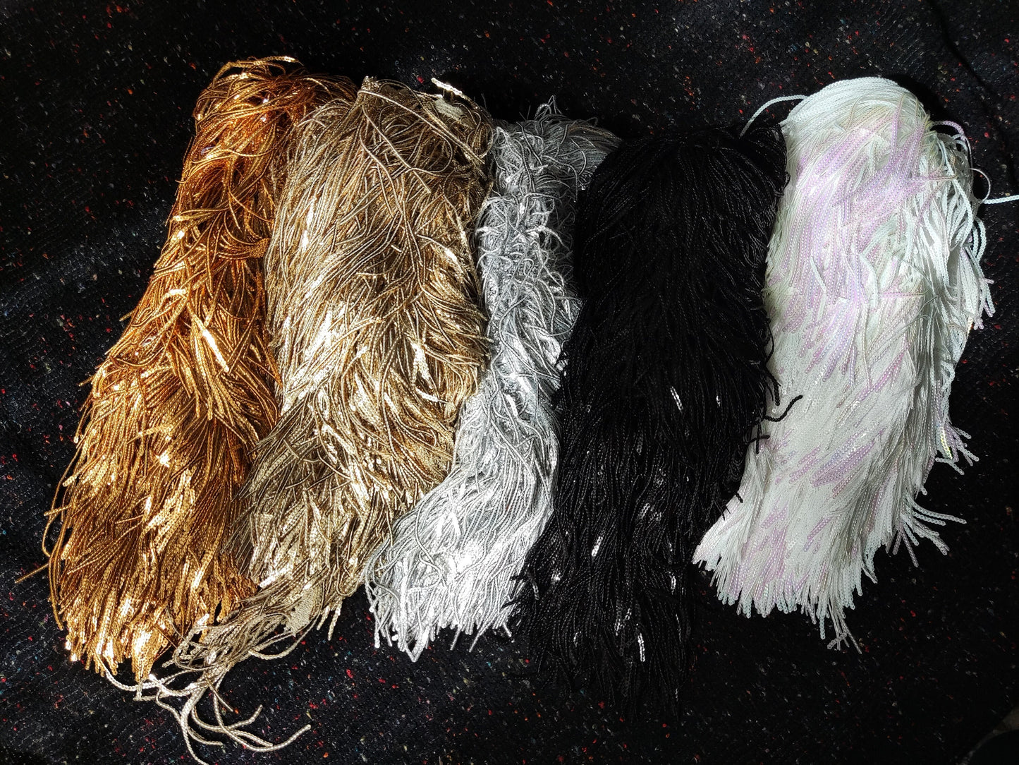 Long Sequin Tassel Fringe Trim -Per Yard -17cm Length