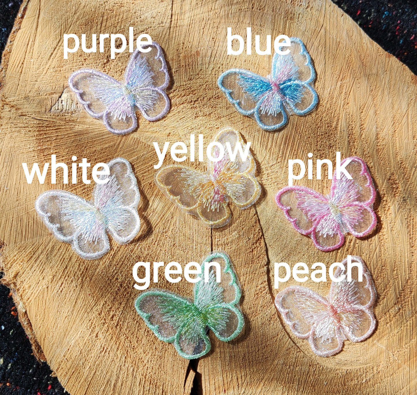 Sheer Iridescent Butterfly Sew on Organza Applique- 4cm*5cm Embroidered Motif for Hairclip DIY, Dressmaking Patch, Junk Journal