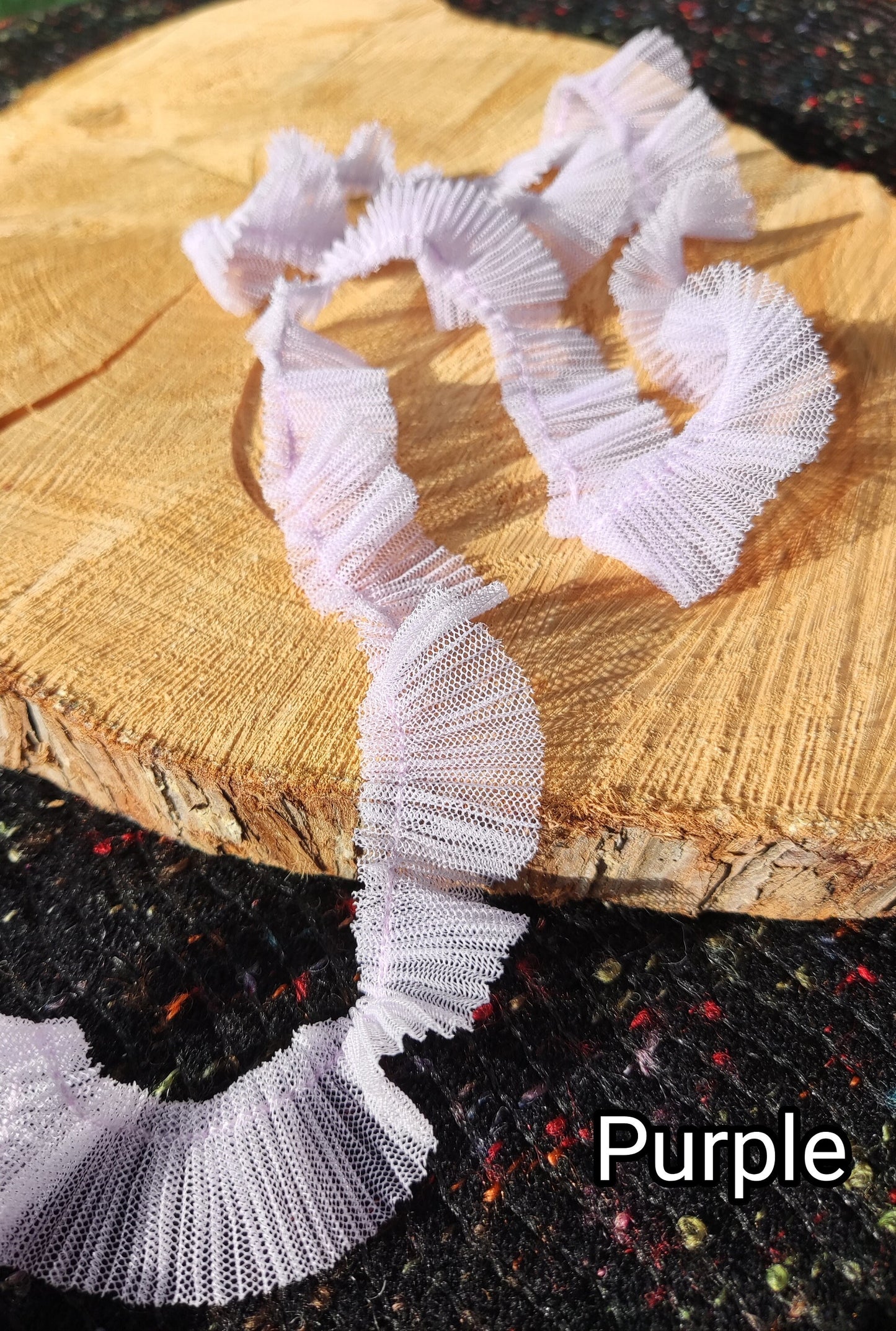 Delicate Mini Pleated Tulle Ruffle Trim- 2cm width Adorable Narrow TuTu edging -Per yard-For Children's clothes DIY, Doll making