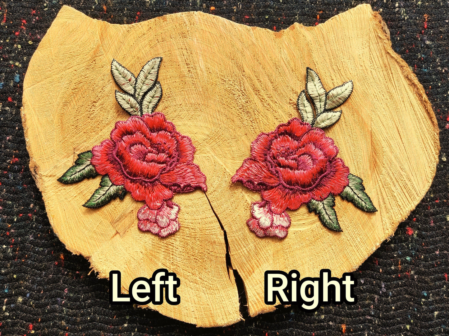 13*10cm Red Embroidered Sew on Rose applique -Flower Motif Patch for Clothes decoration, Lingerie, Costume DIY, Bag making