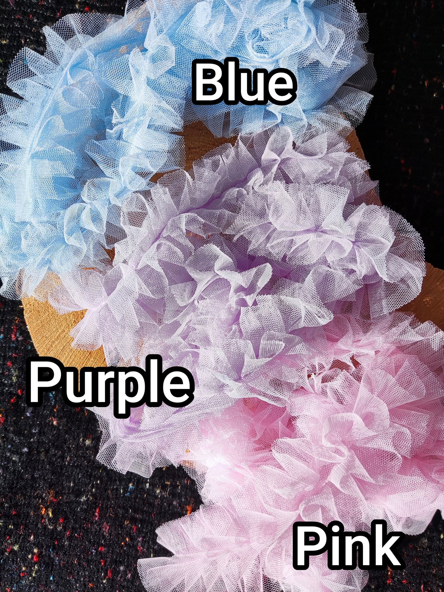 Gathered Tulle Ruffle Trim- 6cm width Pleated Round Border- Per yard- DIY Party Tutu Skirt, Dressmaking, Doll Clothes, Festival decor