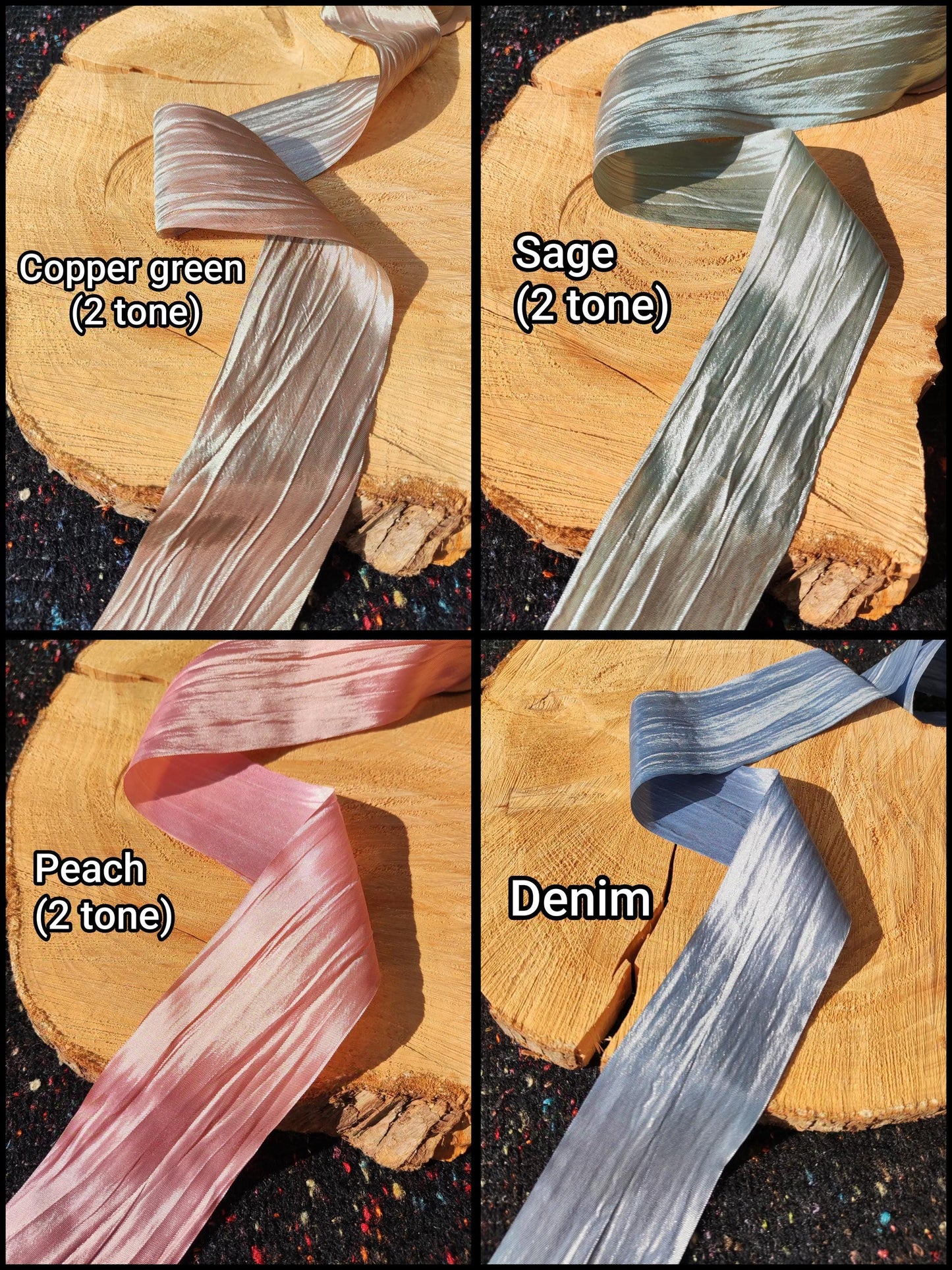 5cm width Textured Chiffon Ribbon with Shimmer- Per yard -Perfect for Wedding Bouquet, Florist Gift Wrap