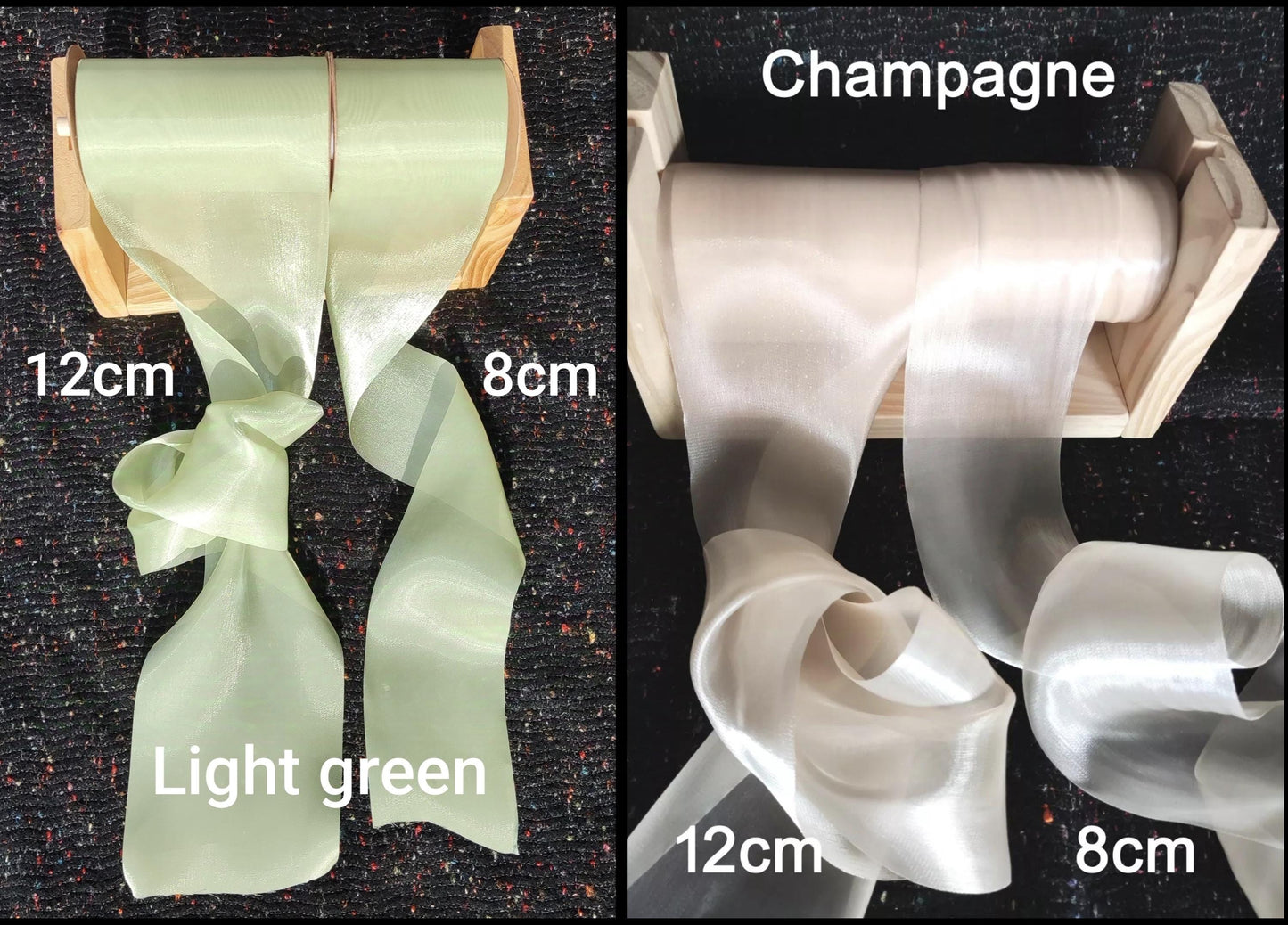 Extra Wide Sheer Organza Ribbon- Per yard - Iridescent Glossy Ribbon for Wedding Decor, Bridal bouquet, Florist, Baby Shower, Christening