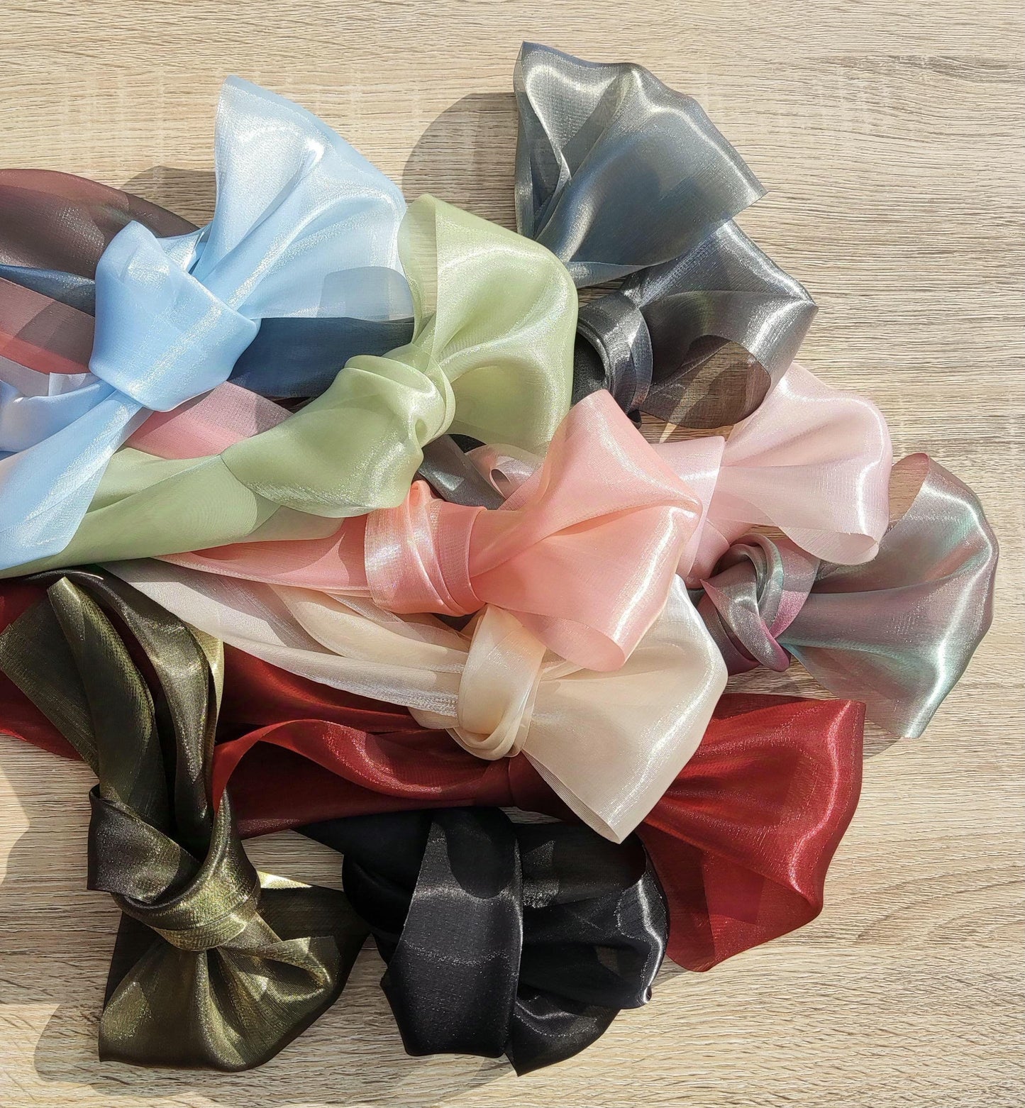 Extra Wide Sheer Organza Ribbon- Per yard - Iridescent Glossy Ribbon for Wedding Decor, Bridal bouquet, Florist, Baby Shower, Christening