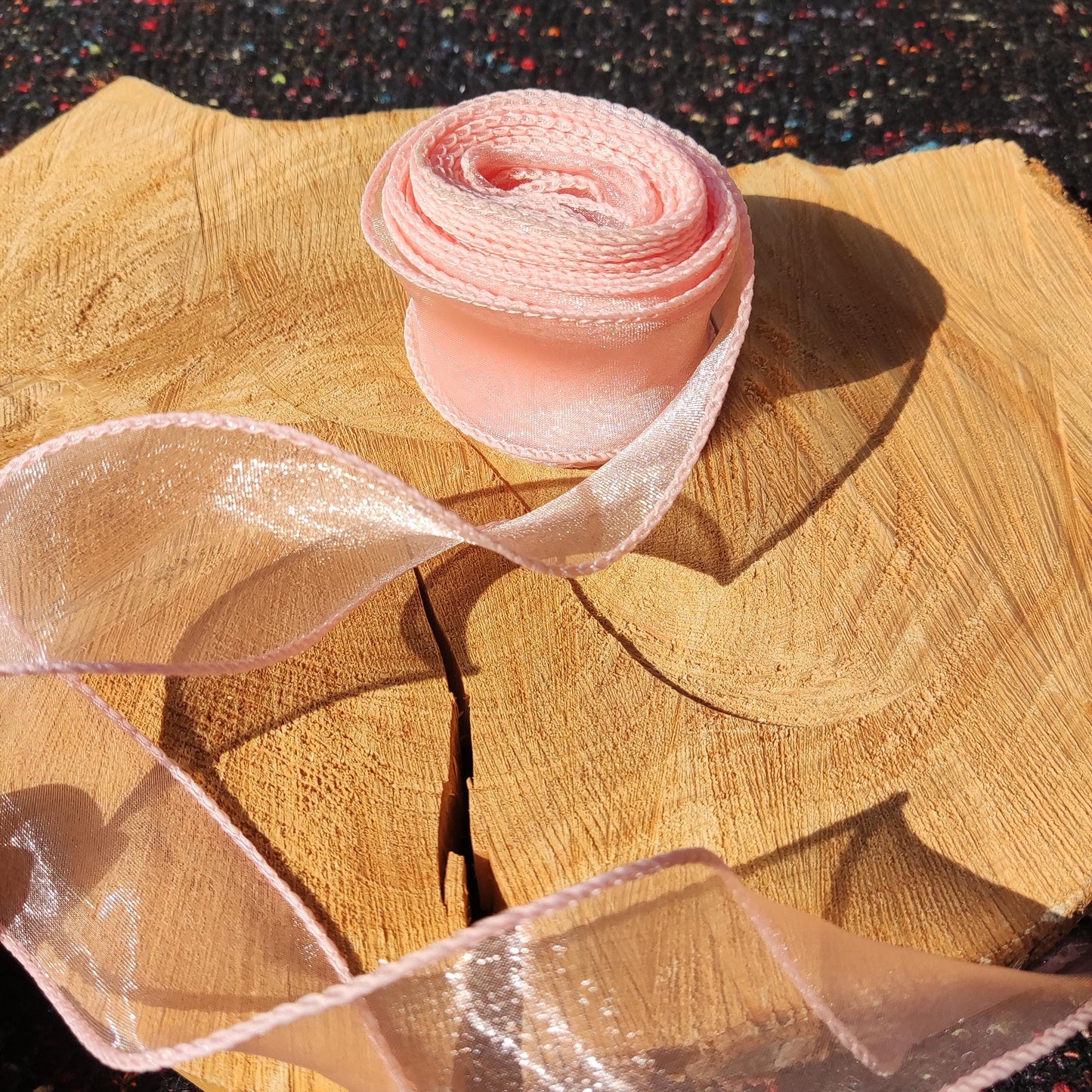 Organza Sheer Ribbon -Wired Edge 5cm width- Per yard - Wedding Bouquet/Invitation/Craft DIY