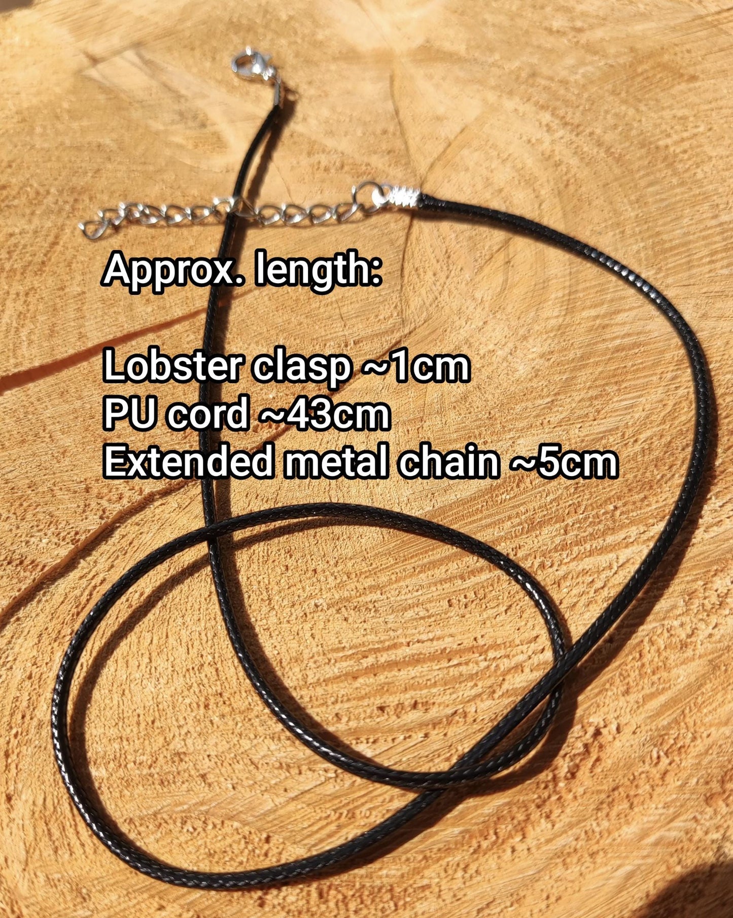 43cm Braided 1.5mm width PU Necklace Cords- Black/Brown with Silver/Bronze Lobster Clasps