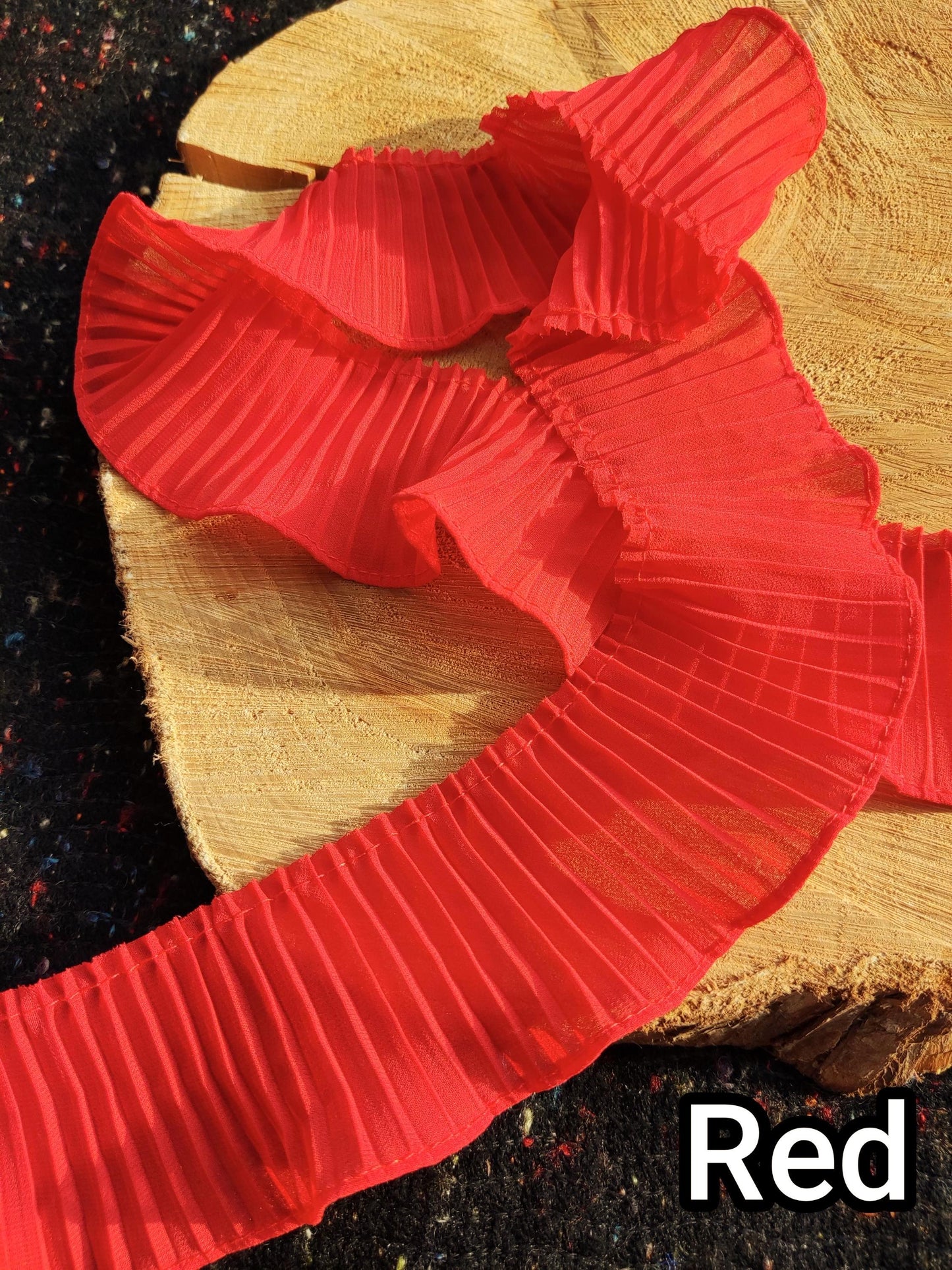 Pleated Soft Chiffon Ruffle Trim 5.5cm Wide - Per yard- DIY Clothes Sewing