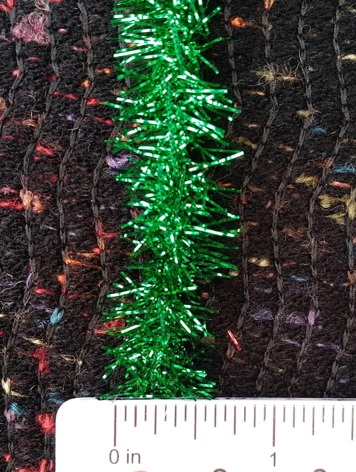Unwired Metallic Mini Tinsel -0.5in width Fluffy Straggly Ribbon String- For Table top Christmas tree Decoration, Party hat, Gift wrapping