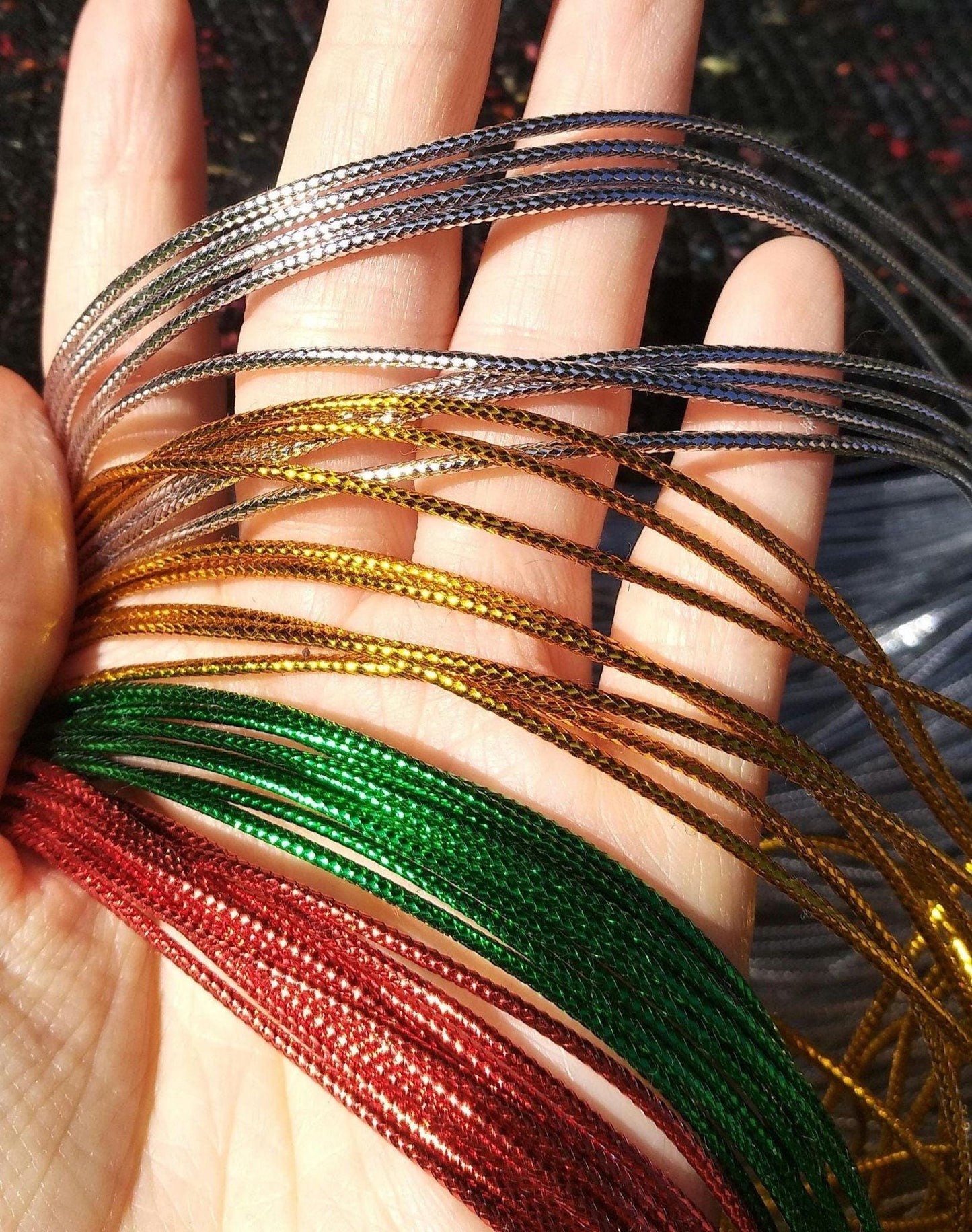 2mm Strong Metallic String with Cotton rope middle core - Lurex Craft Cord for Christmas Decor, Gift Wrapping