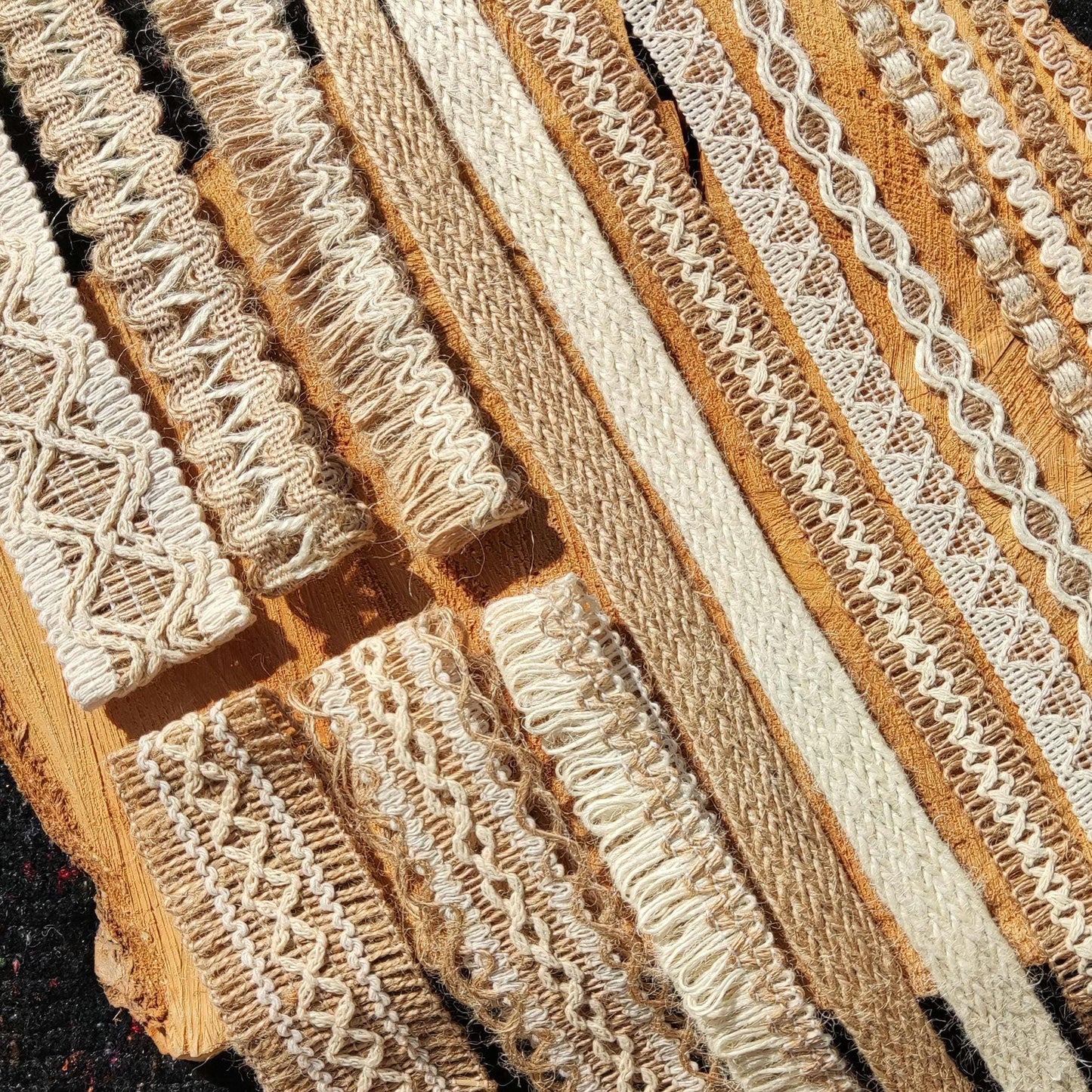 Boho Chic Hessian Burlap Ribbon -Jute Woven Webbing Trim- Per yard - For Wedding decor, Glass Jar DIY, Festival Crafts, Gift Wrapping