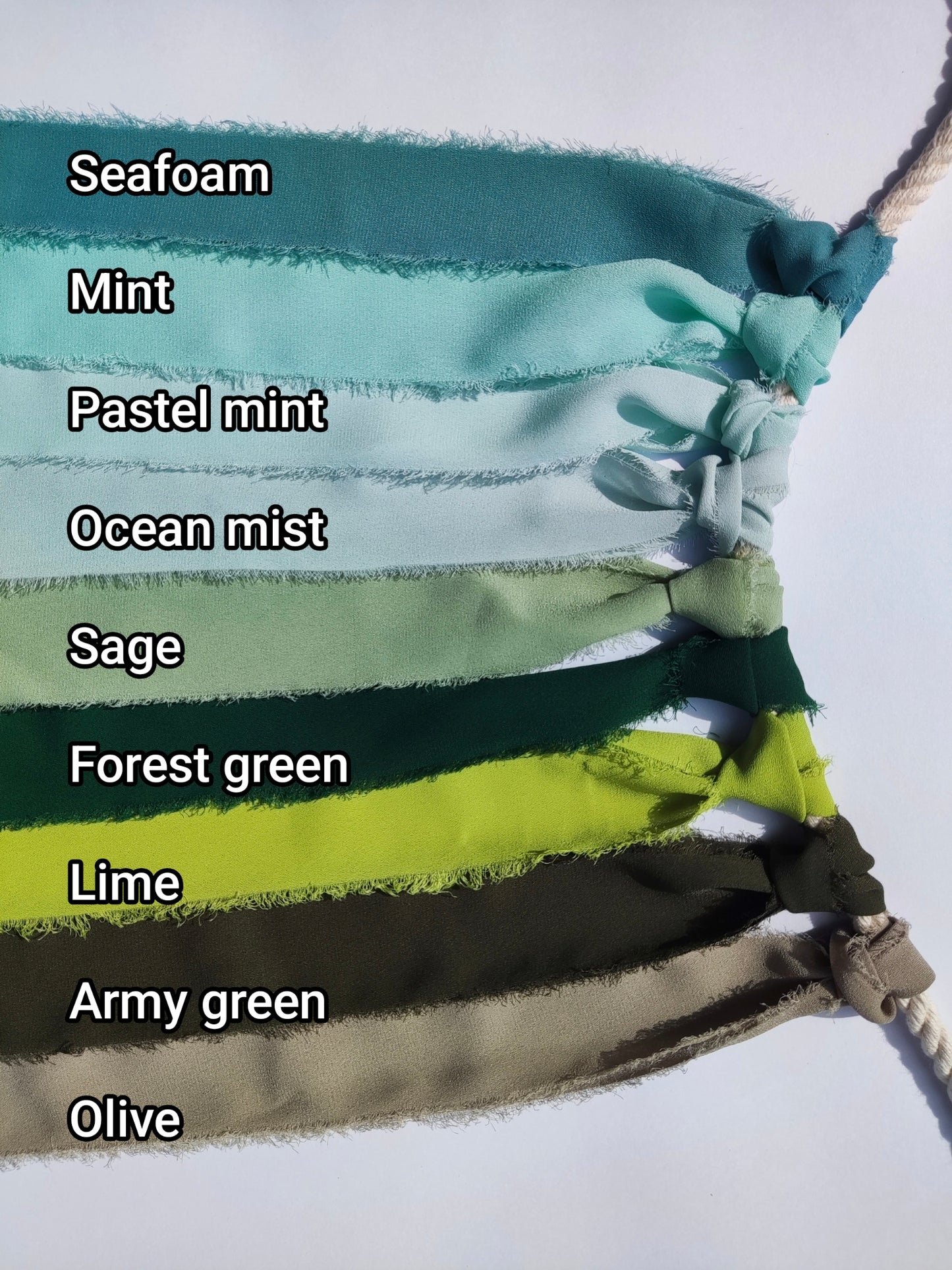 5m Luxury Hand torn Fraye Edge Chiffon Ribbon- 38mm width