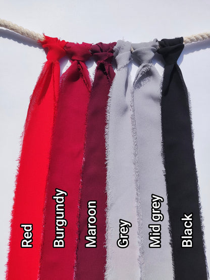 5m Luxury Hand torn Fraye Edge Chiffon Ribbon- 38mm width