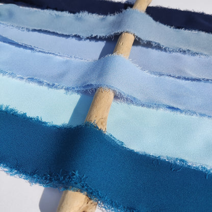 5m Luxury Hand torn Fraye Edge Chiffon Ribbon- 38mm width