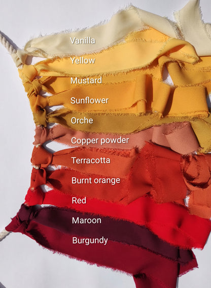 5m Luxury Hand torn Fraye Edge Chiffon Ribbon- 38mm width