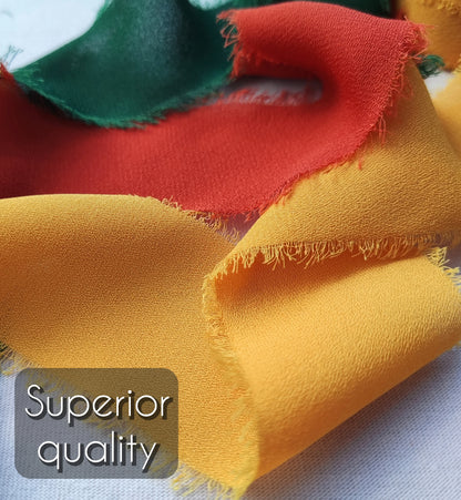 5m Luxury Hand torn Fraye Edge Chiffon Ribbon- 38mm width