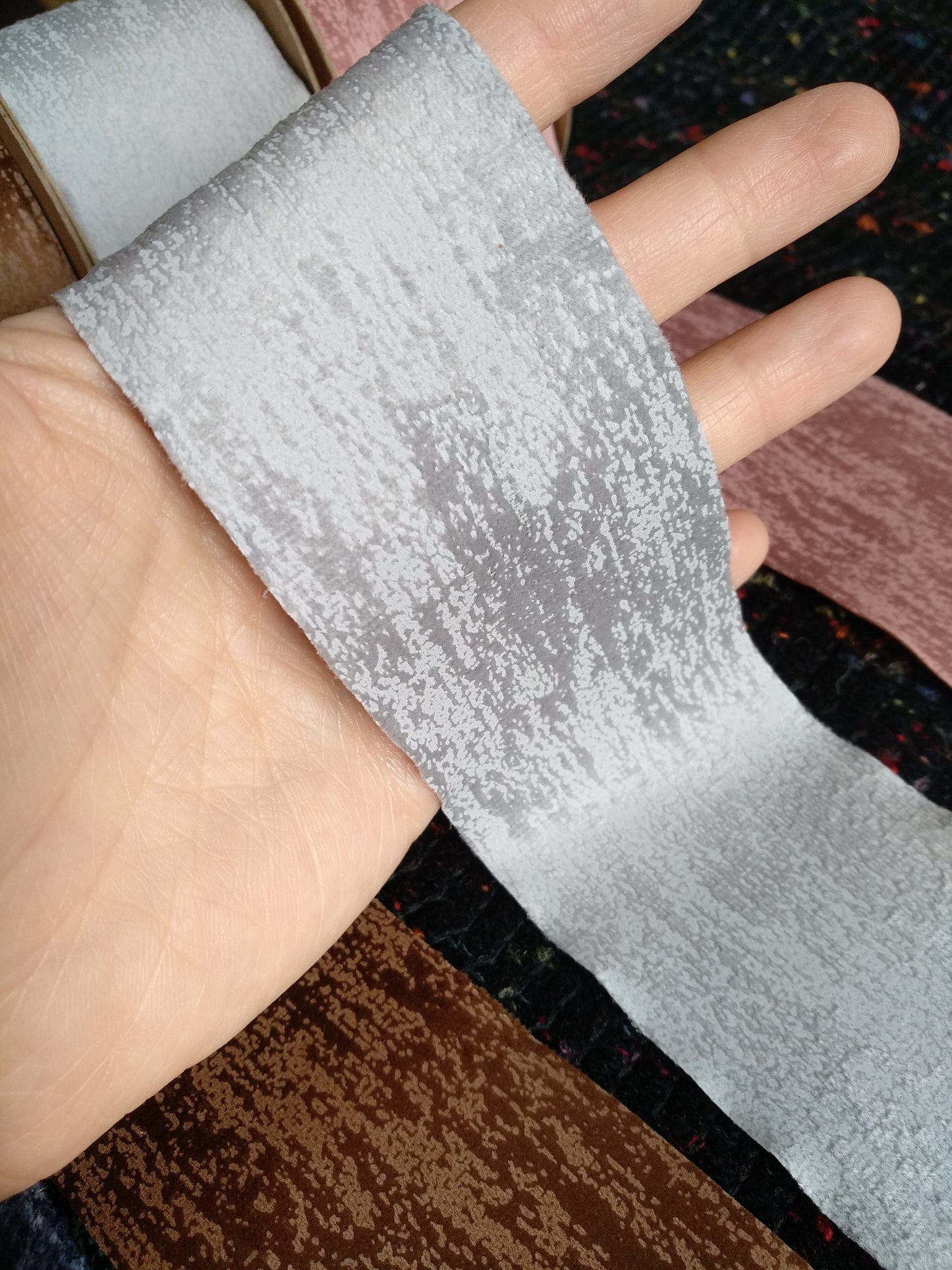 5cm width Crushed Faux Suede Ribbon - Per Yard- Velvet Texture Ribbon for Gift Wrap, Hairbow