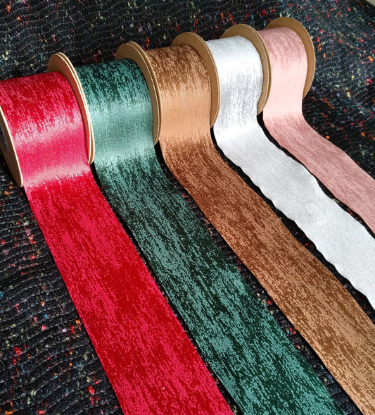 5cm width Crushed Faux Suede Ribbon - Per Yard- Velvet Texture Ribbon for Gift Wrap, Hairbow