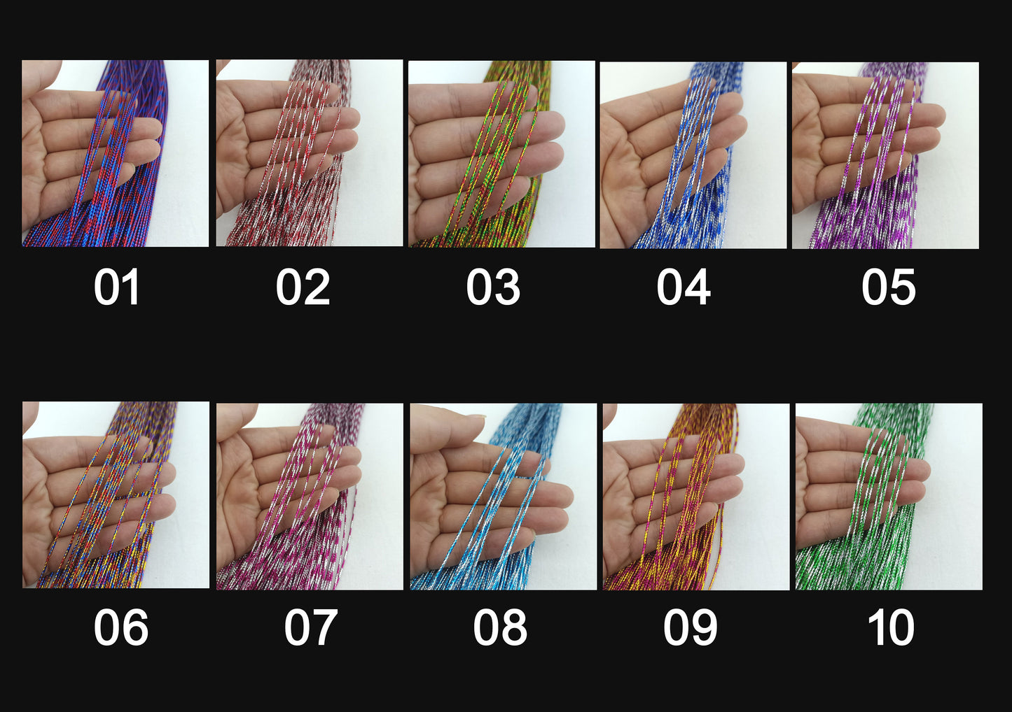 5m Multi coloured Metallic String- 1.5mm width not stretchy - For Craft, Hair plait, Gift wrap, Hat DIY