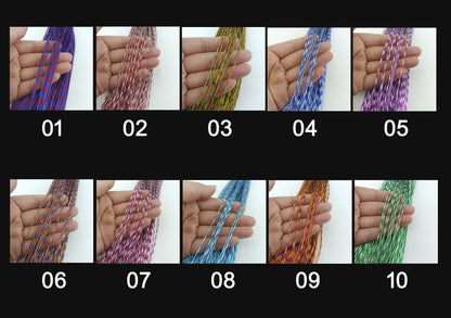 5m Multi coloured Metallic String- 1.5mm width not stretchy - For Craft, Hair plait, Gift wrap, Hat DIY