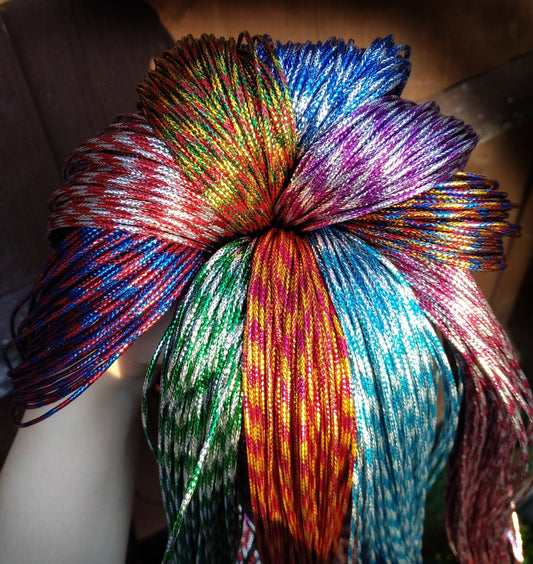 5m Multi coloured Metallic String- 1.5mm width not stretchy - For Craft, Hair plait, Gift wrap, Hat DIY