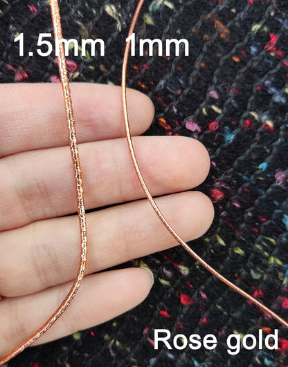 5m Stretchy Elastic Metallic String- 1mm or 1.5mm width Lurex Cord- Rose Gold, Silver, Gold, Red, Green- DIY Crafts Baking Sewing