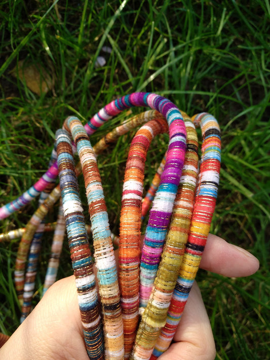 6mm width Ethnic Cotton Rope Cord with a hint of metallic thread -Per yard - For Friendship Bracelet DIY, Surfer wristband, Home decoration