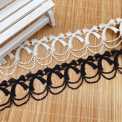 Bow Pattern Lace trim- Per yard -For Sewing, Doll Making, Scrapbooking, Bridal DIY