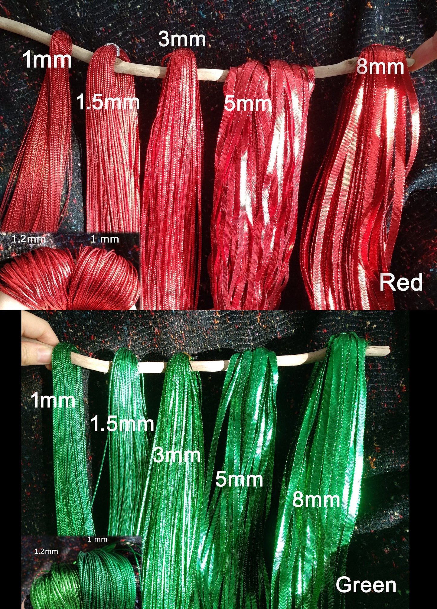 5m Metallic String in 14 colours- Shiny Waterproof Ribbon for Christmas Bauble, Party bags, Halloween, Birthday, DIY Craft Decoration