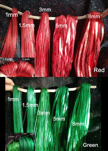 5m Metallic String in 14 colours- Shiny Waterproof Ribbon for Christmas Bauble, Party bags, Halloween, Birthday, DIY Craft Decoration