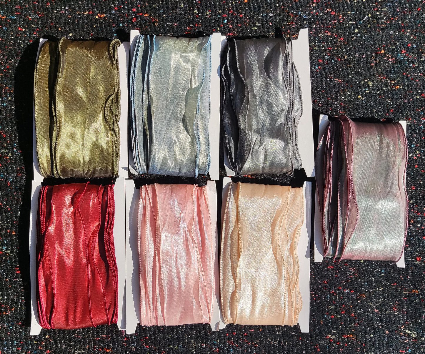 Curly Edge Glossy Organza Ribbon -Per yard- 5 or 8cm Wide Sheer Ribbon for Bridal Bouquet, Florist wrap
