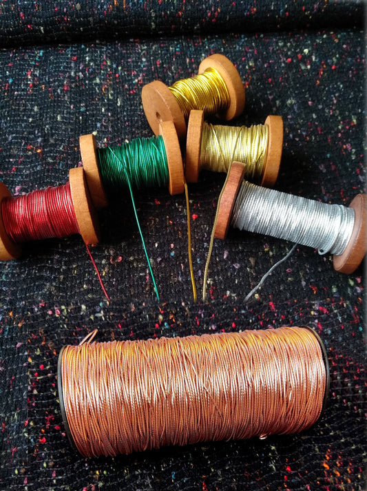 5m Stretchy Elastic Metallic String- 1mm or 1.5mm width Lurex Cord- Rose Gold, Silver, Gold, Red, Green- DIY Crafts Baking Sewing