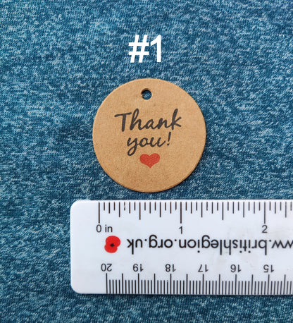 10pcs Kraft Paper Gift Tags Labels -Thank You/Handmade with Love- DIY Christmas Birthday Wedding Favour Invitations Bouquet