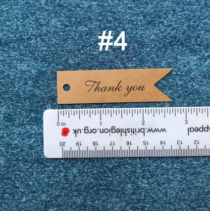 10pcs Kraft Paper Gift Tags Labels -Thank You/Handmade with Love- DIY Christmas Birthday Wedding Favour Invitations Bouquet