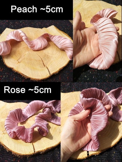 Pleated Puffy Chiffon Shimmery Trim-5cm wide Gathered border- Frilly Ruffle Edging- Per yard- Costume DIY, Doll Making, Sewing embellishment
