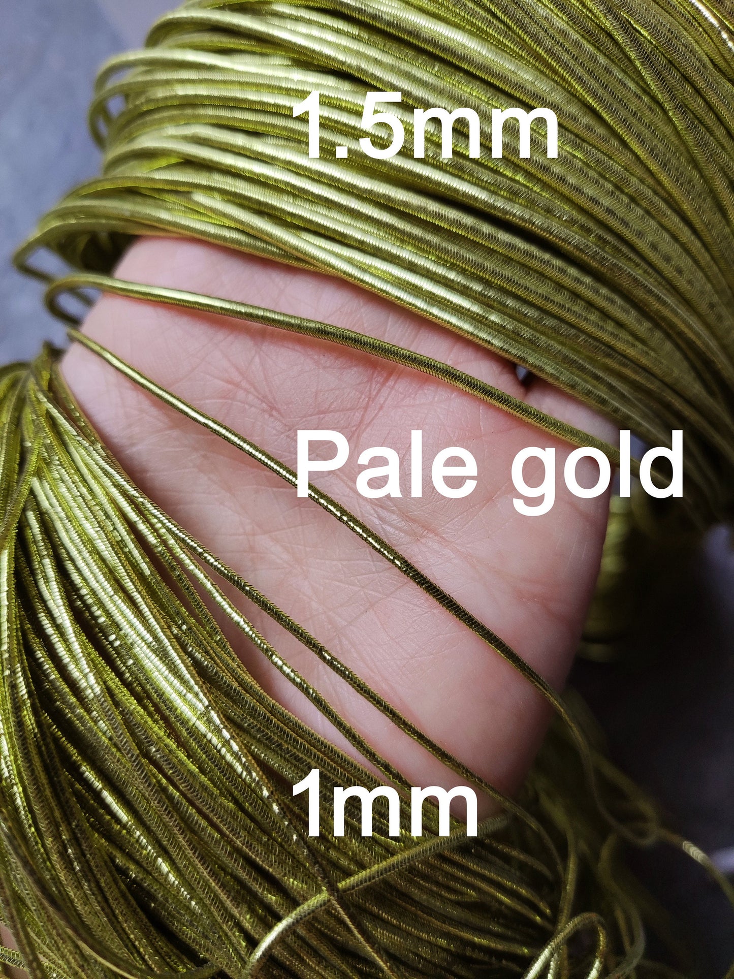 5m Stretchy Elastic Metallic String- 1mm or 1.5mm width Lurex Cord- Rose Gold, Silver, Gold, Red, Green- DIY Crafts Baking Sewing