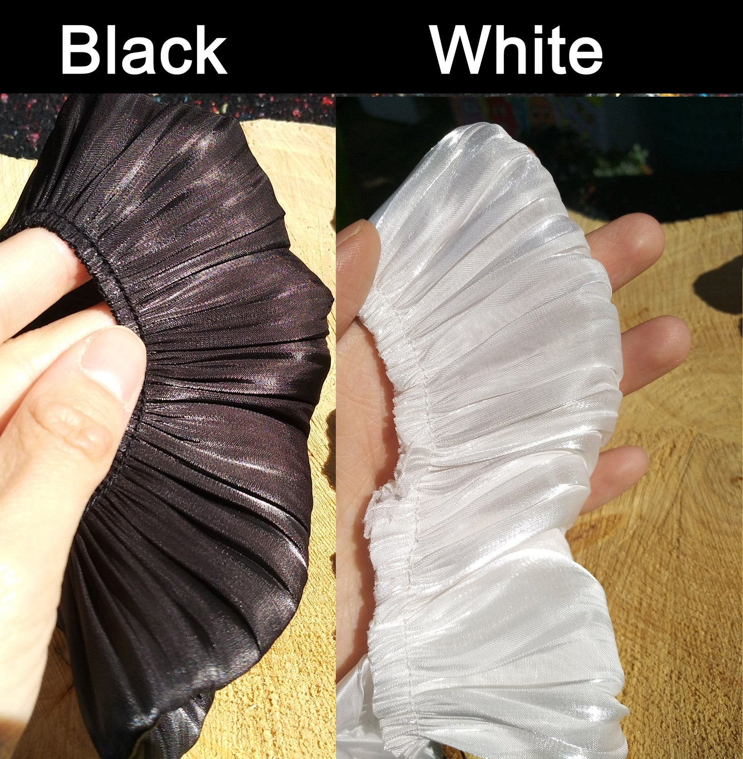 Pleated Puffy Chiffon Shimmery Trim-5cm wide Gathered border- Frilly Ruffle Edging- Per yard- Costume DIY, Doll Making, Sewing embellishment