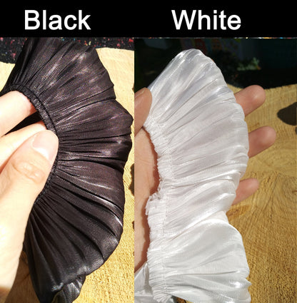 Pleated Puffy Chiffon Shimmery Trim-5cm wide Gathered border- Frilly Ruffle Edging- Per yard- Costume DIY, Doll Making, Sewing embellishment