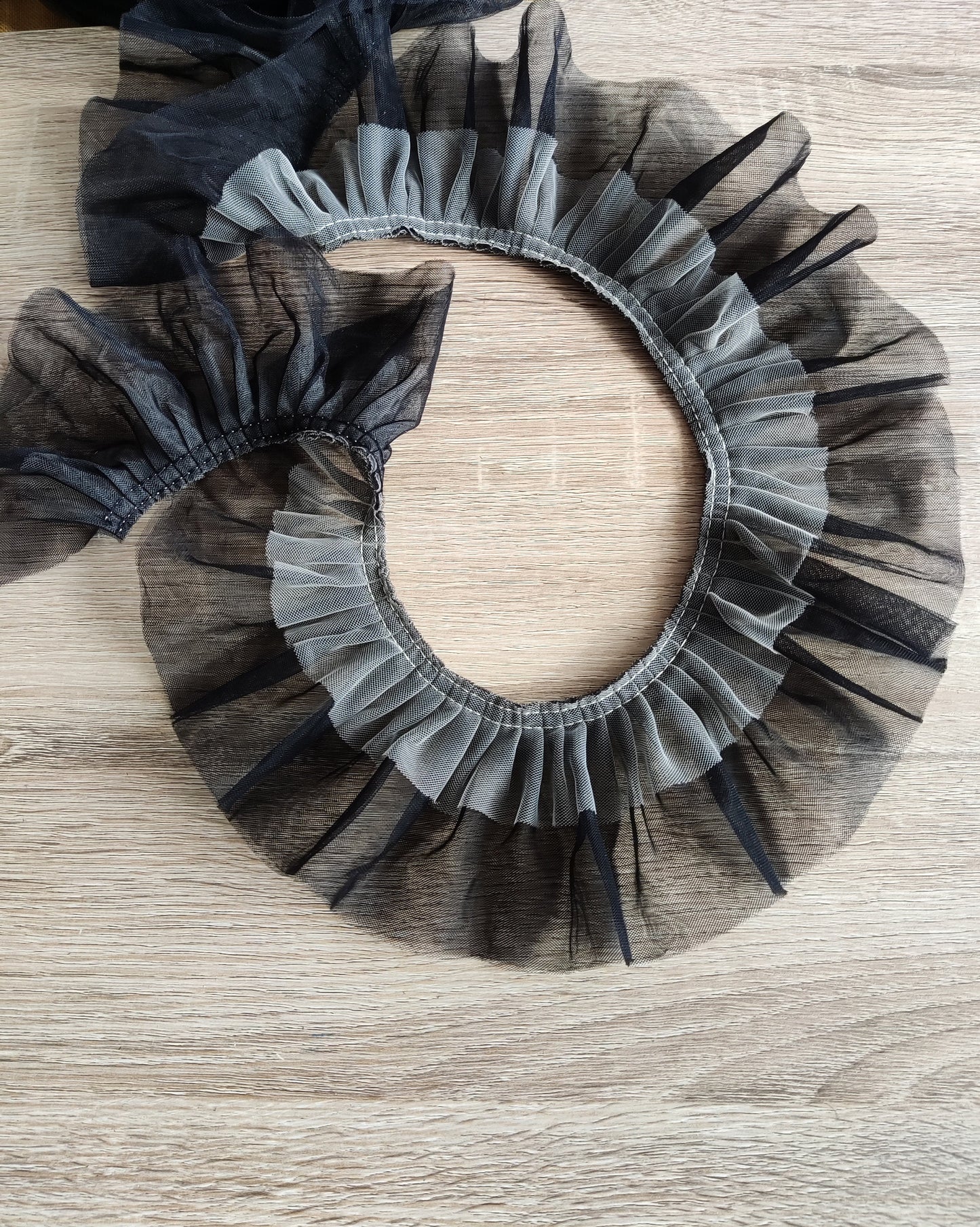 Two tone Gathered Tulle Ruffle Trim -8cm width- Per yard - For Doll Clothes, Tutu DIY, Dressmaking