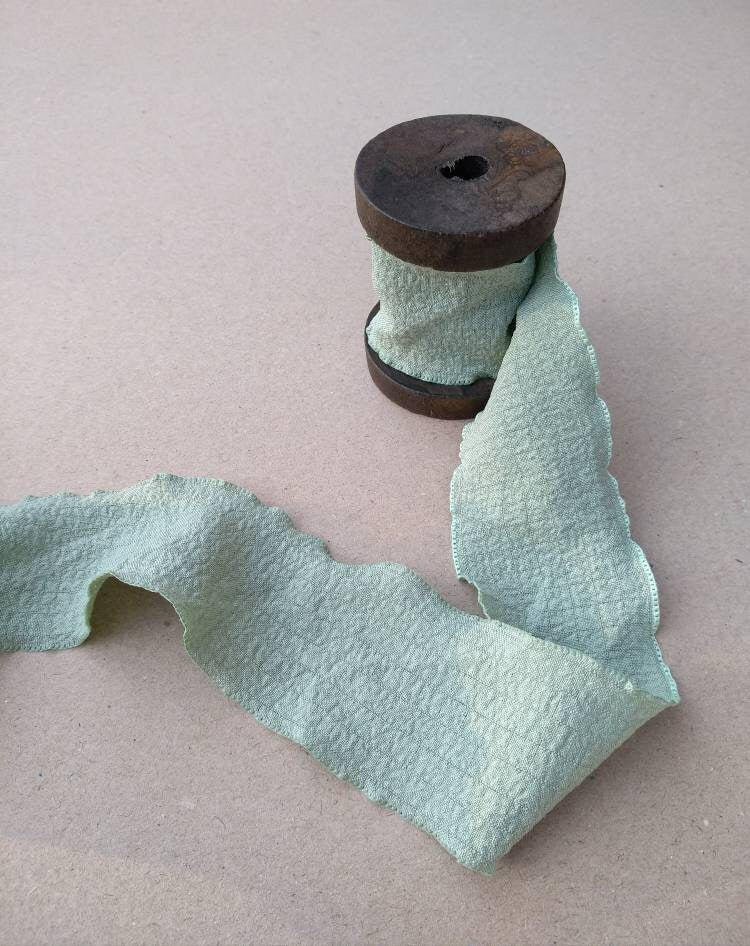Seersucker Crinkly Textured Matte Ribbon 4cm width- Per yard -For Bridal Bouquet Wrap, Wedding Invitation DIY, Gift wrapping
