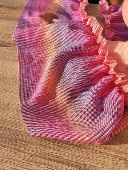 1yd- Pink Purple Orange Ombre Trim- Extra Wide (5 inches) -Sewing DIY Doll Clothes